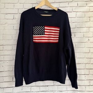 Wild Fable‎ Dark Blue Sweater with Flag Design